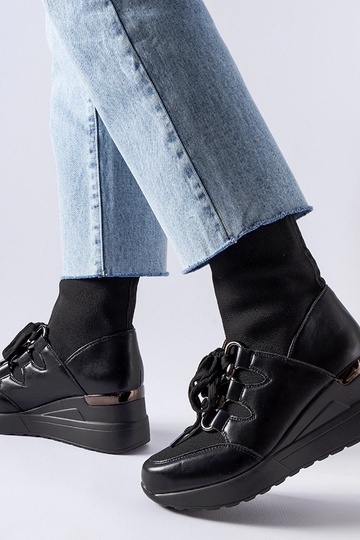Botas negras con cuña tipo calcetín de Rochon 2