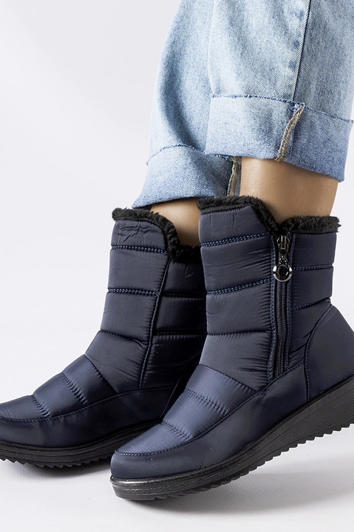 Botas de nieve azul marino con cuña...