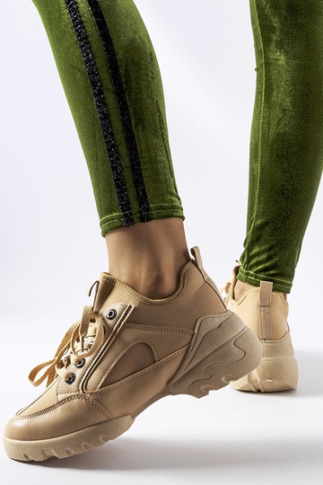 Zapatillas deportivas color arena oscuro con caña elástica "Abal" 2