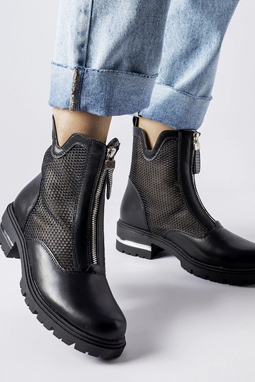 Botines negros calados Cavour