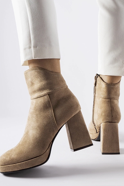 Botines grises de tacón grueso "Itaf"