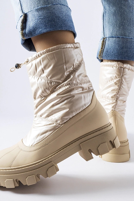 Botas de nieve Cendrillon beige con puño