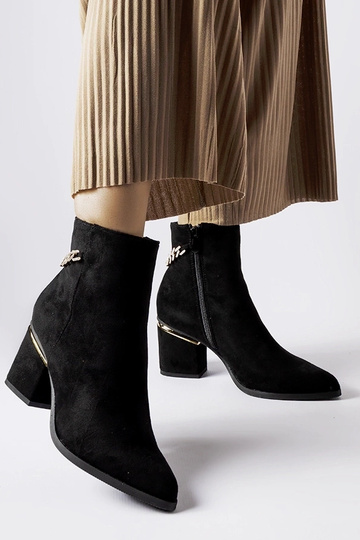 Botines negros con tacón,...