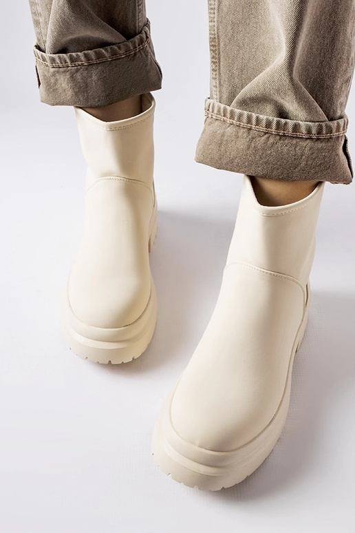 Botas isotérmicas de goma beige Clotilde
