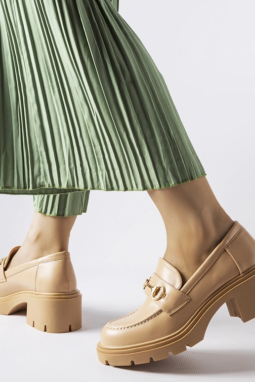 Botas de media altura color arena con...