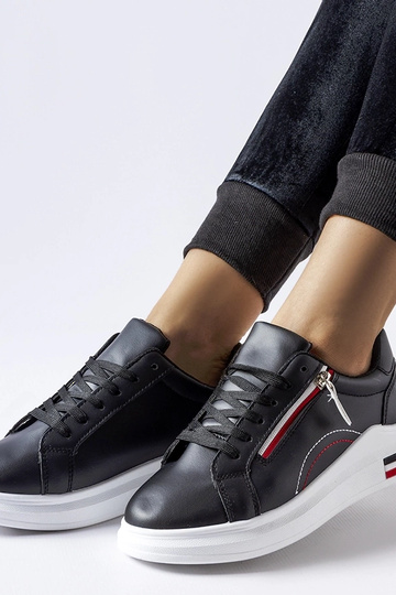 Zapatillas negras con suela blanca Anaunia 2