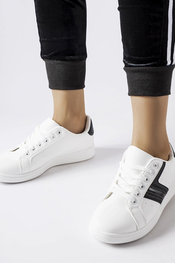 Zapatillas blancas con inserciones negras Rizzo