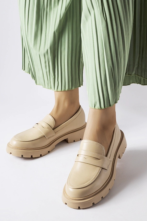 Mocasines elegantes color arena,...