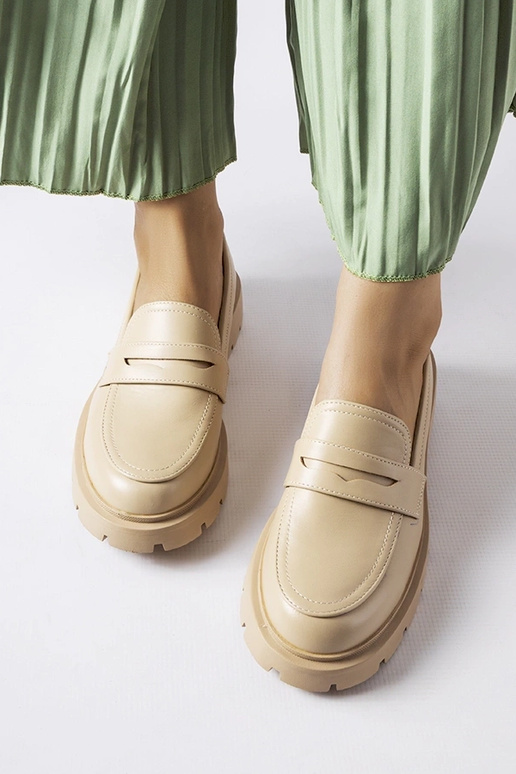 Mocasines elegantes color arena,...