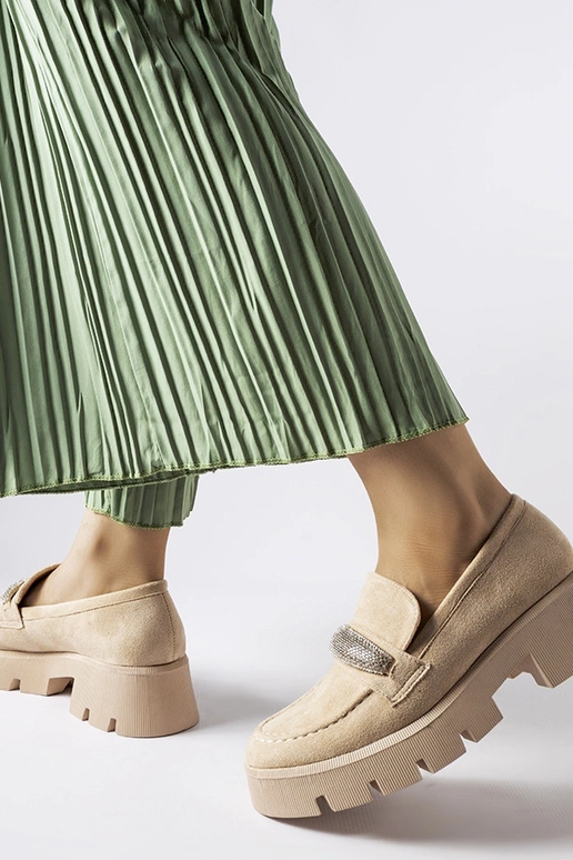 Mocasines beige con suela maciza Macario