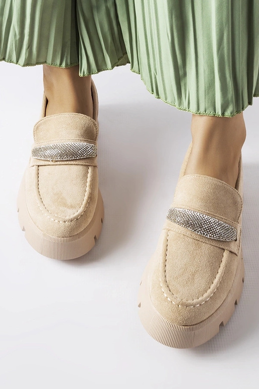 Mocasines beige con suela maciza Macario