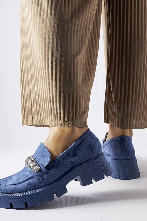 Mocasines azules con circonitas Macario