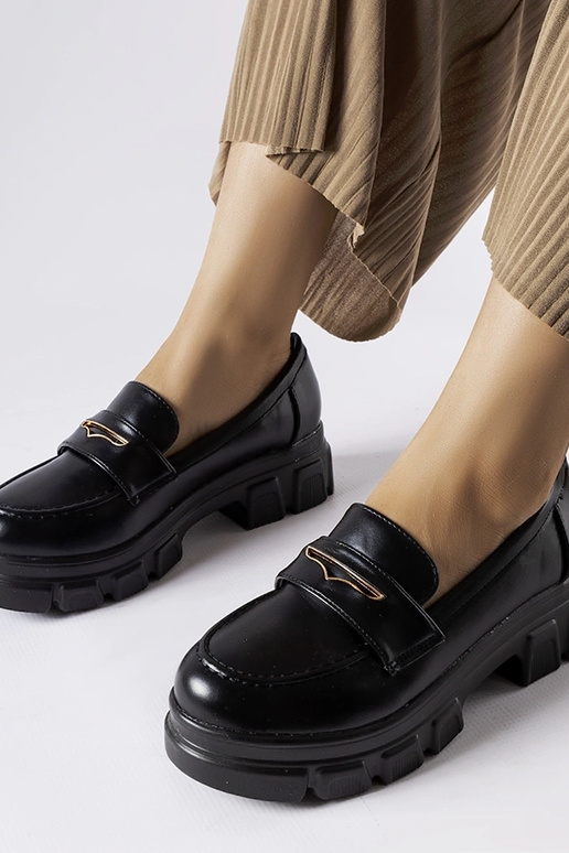 Mocasines negros con suela vista Fuori