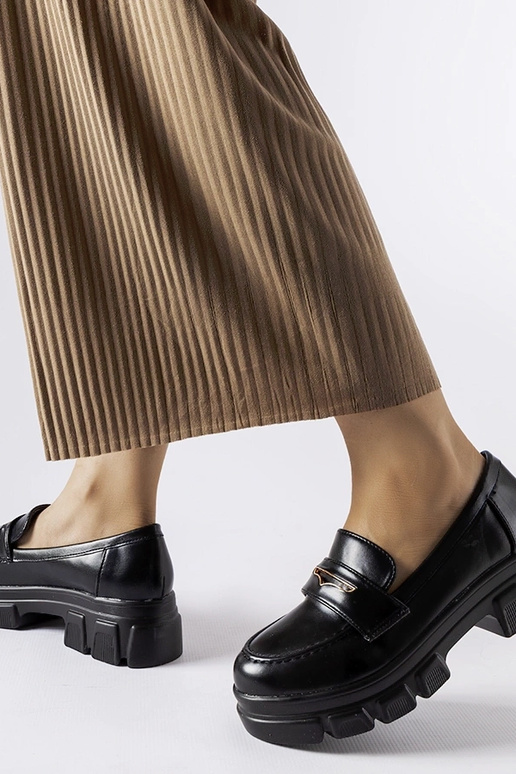 Mocasines negros con suela vista Fuori