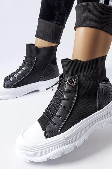Zapatillas negras de calcetín alto Fredo 2