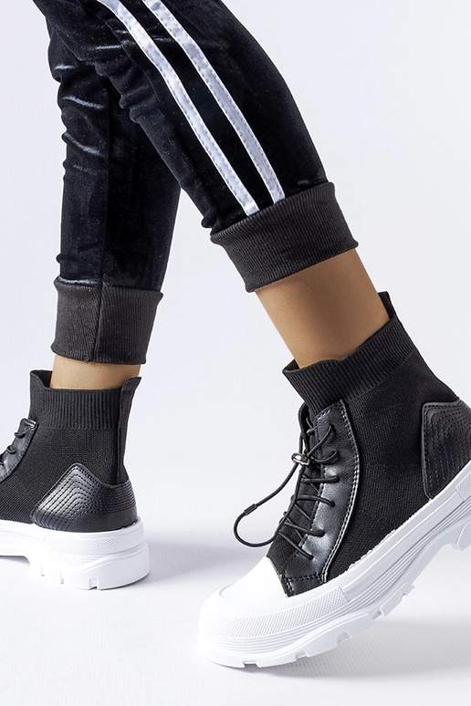 Zapatillas negras de calcetín alto Fredo