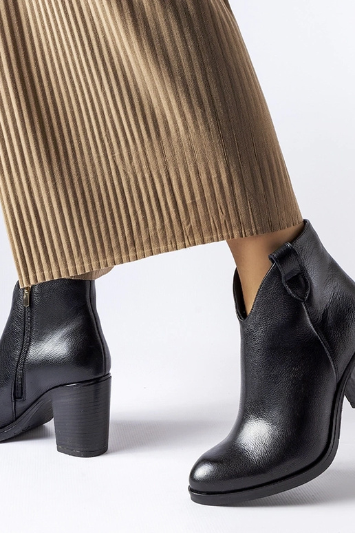 Botines de invierno de piel negros,...