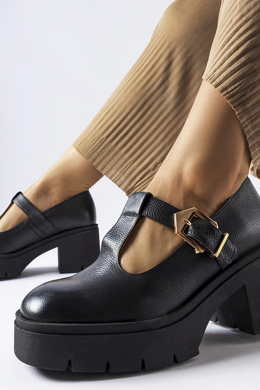 Botines de piel negros, "Karino"