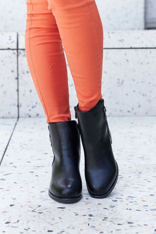 Botines negros de piel sintética con...