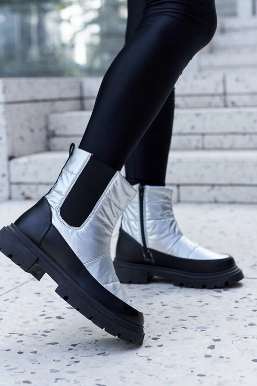 Botines de invierno negros de ante...