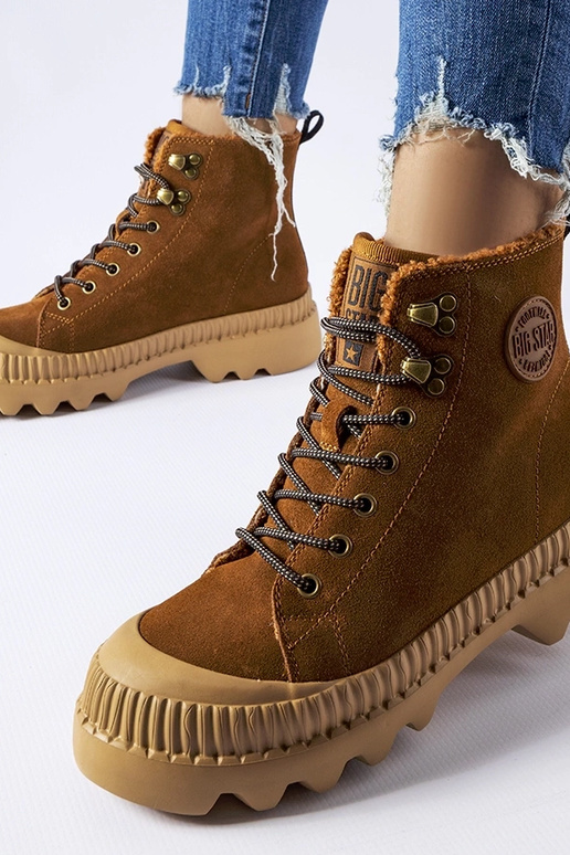 Bolso de piel marrón BIG STAR KK274520