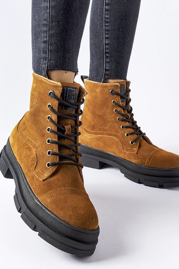 Botas de trabajo de cuero marrón, "BIG STAR KK274524"