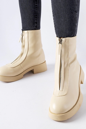 Botines beige aislantes con cremallera Baldo