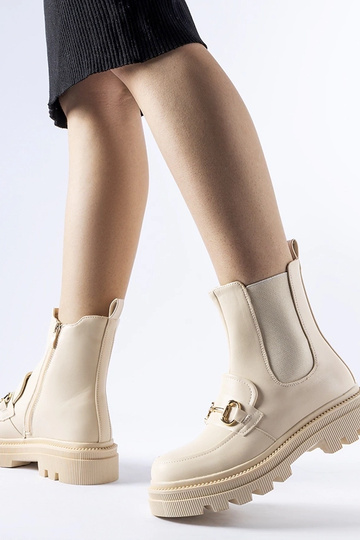 Botines beige con protector... 2