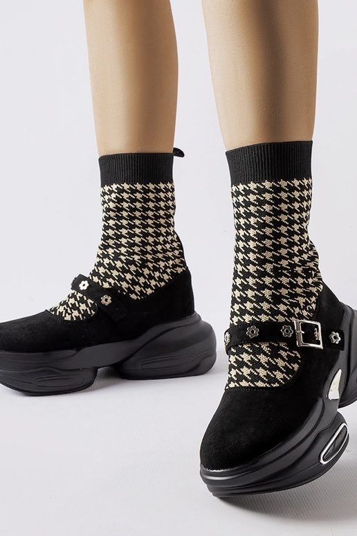 Botines pata de gallo negros de Ivan