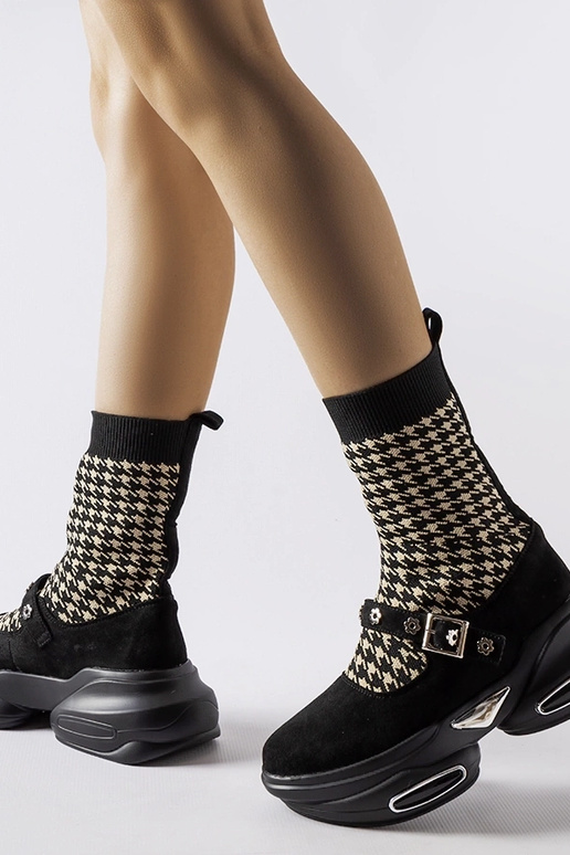 Botines pata de gallo negros de Ivan