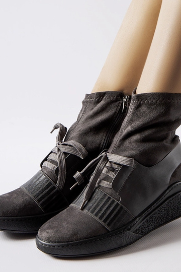 Botas tipo calcetín Spoleto de color gris con tacón de cuña 2