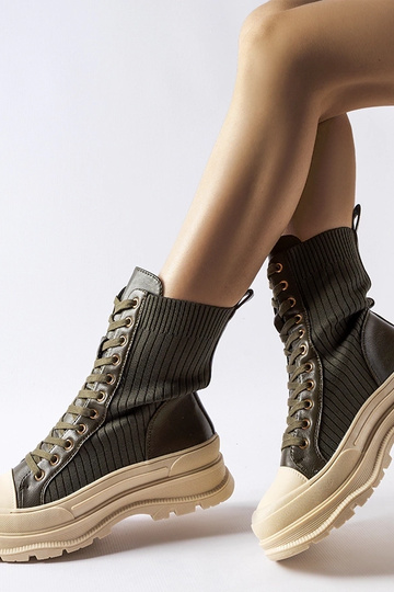 Botines verde oscuro suela... 2