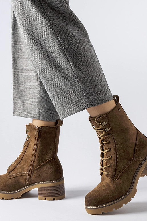 Botines con cordones marrones Clementina