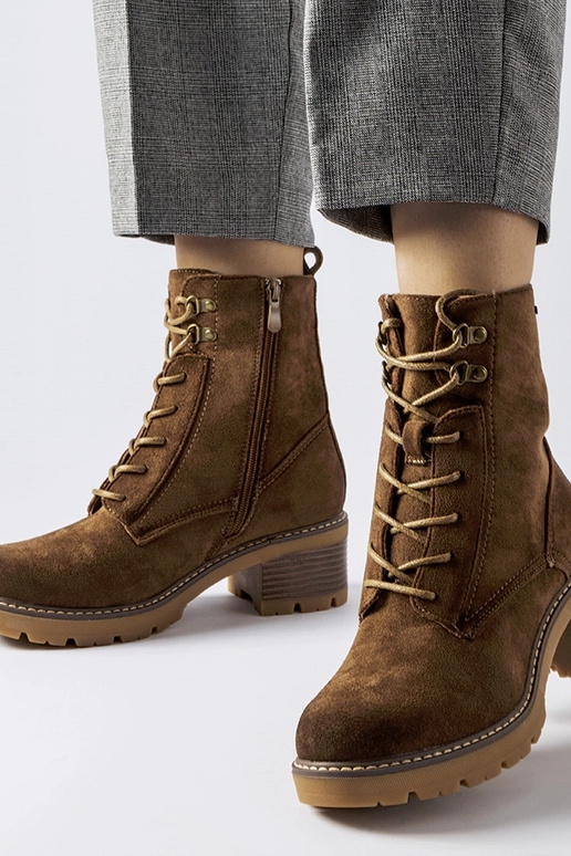 Botines con cordones marrones Clementina