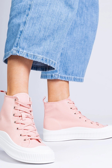 Zapatos altos rosas con plataforma, "Guerrino"