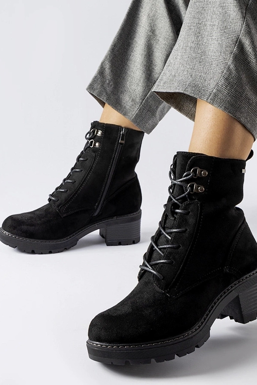 Botines negros con cordones Clementina