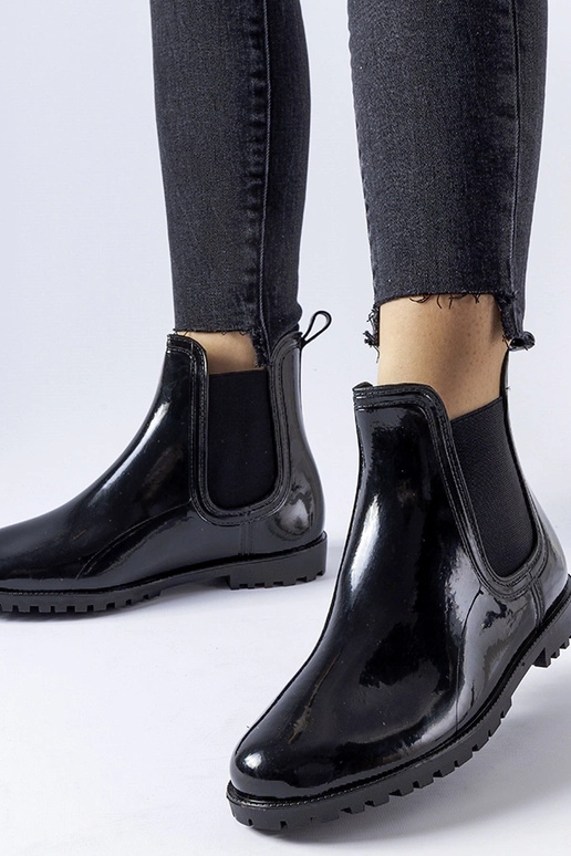 Botas cortas de charol negro Cupone