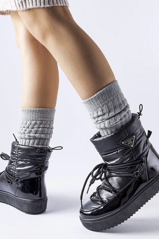 Botas de nieve negras con aislamiento...