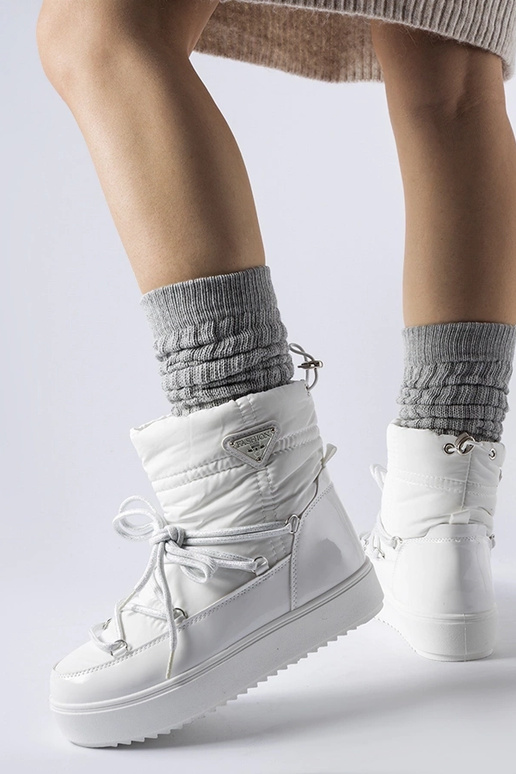 Botas de nieve blancas con...