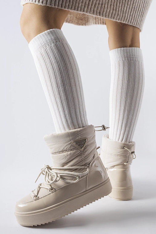 Botas de nieve beige con aislamiento...