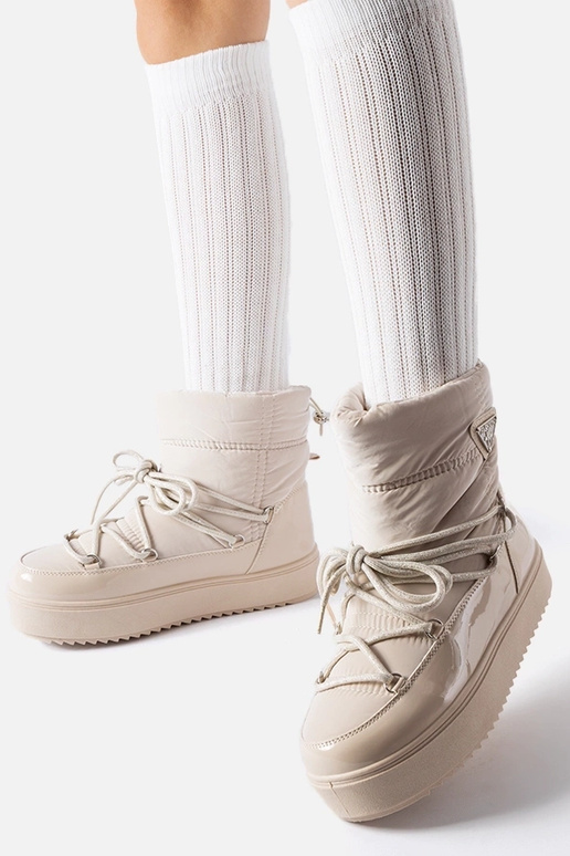 Botas de nieve beige con aislamiento...