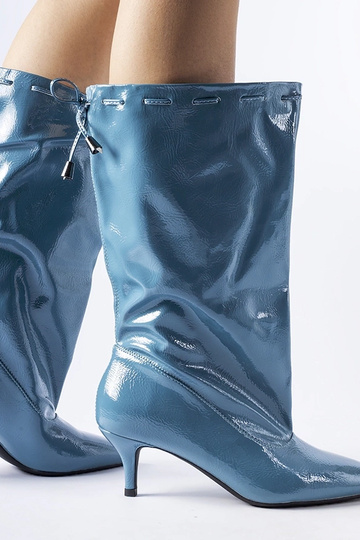 Botas de tacón bajo azules Clinton 2