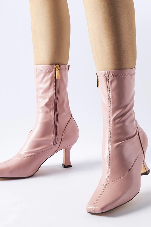 Botines rosas de tacón bajo Luisella