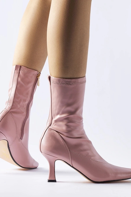 Botines rosas de tacón bajo Luisella