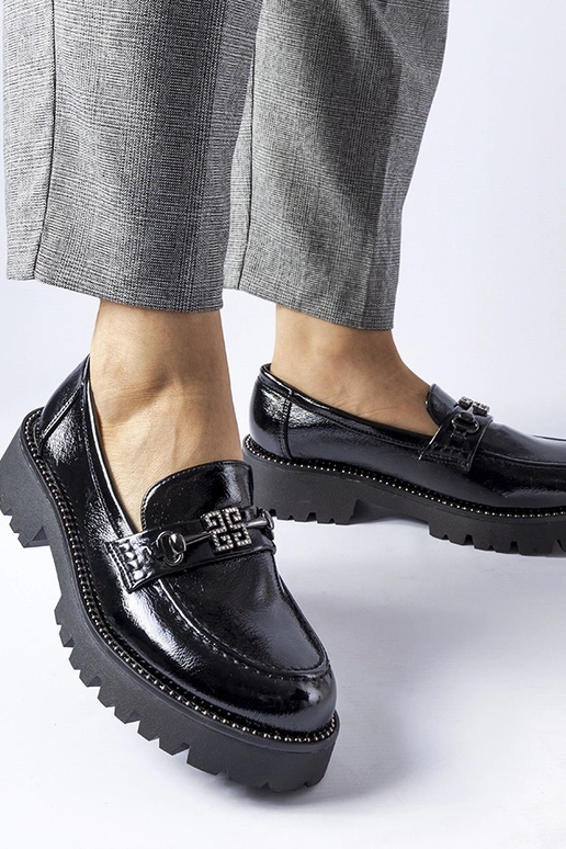 Mocasines negros de charol con...