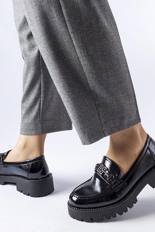 Mocasines negros de charol con...