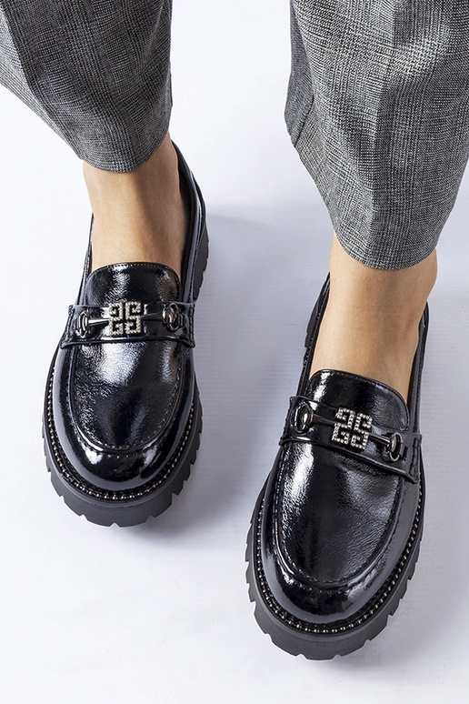 Mocasines negros de charol con...