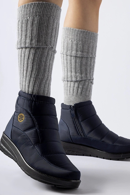 Botas de nieve de cuña baja azul...