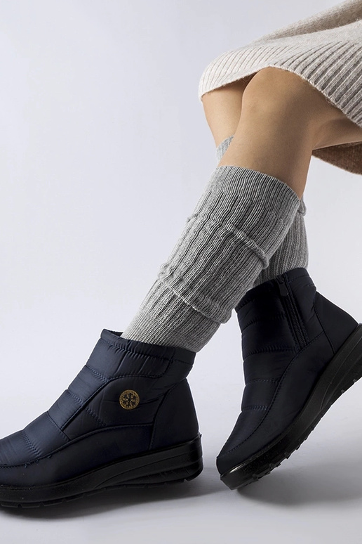 Botas de nieve de cuña baja azul...