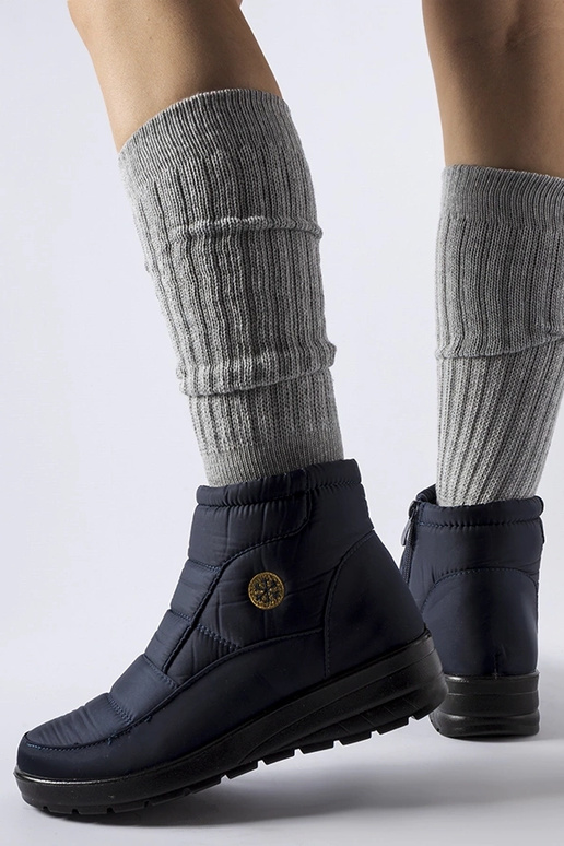 Botas de nieve de cuña baja azul...